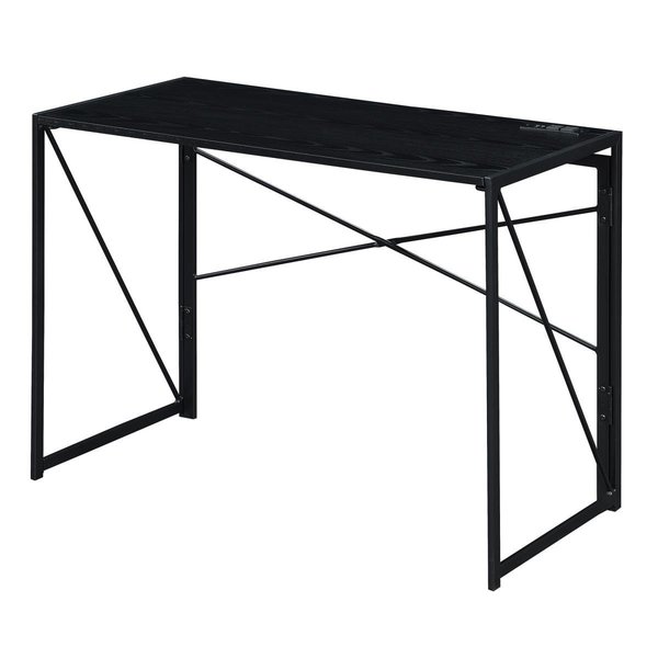 Convenience Concepts 39.5 x 19.75 x 29.5 in. Xtra Folding Desk with Charging Station HI2540370